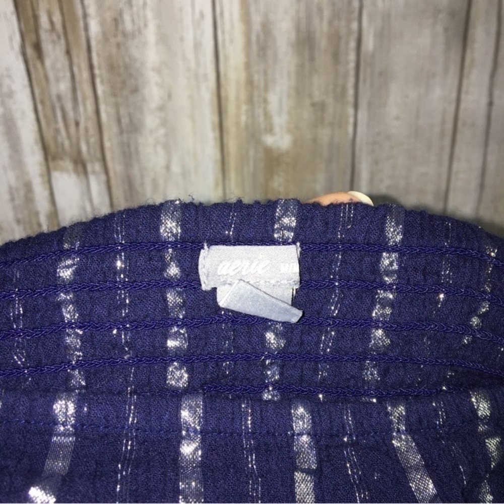 Aerie Blue & Silver Bandeu Top - Picture 4 of 5